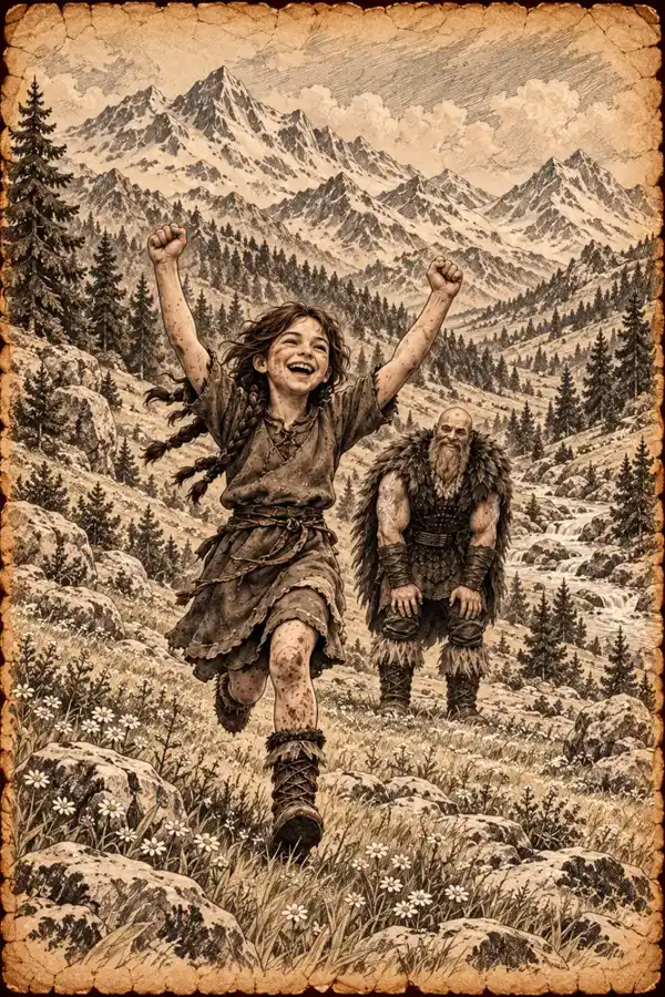 On the road — An illustrated scene from Teraven.