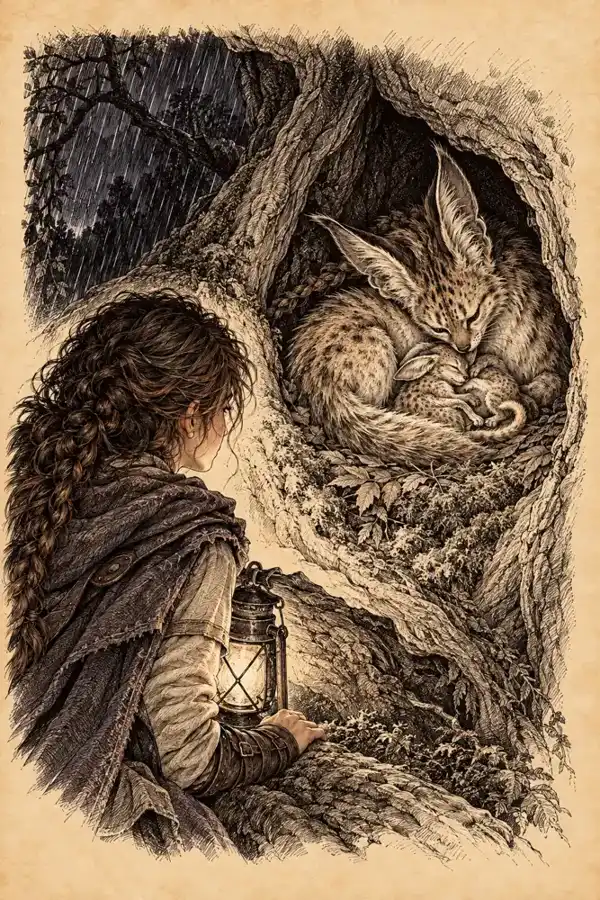 A quiet companion — Interior illustration from Nimlorn.
