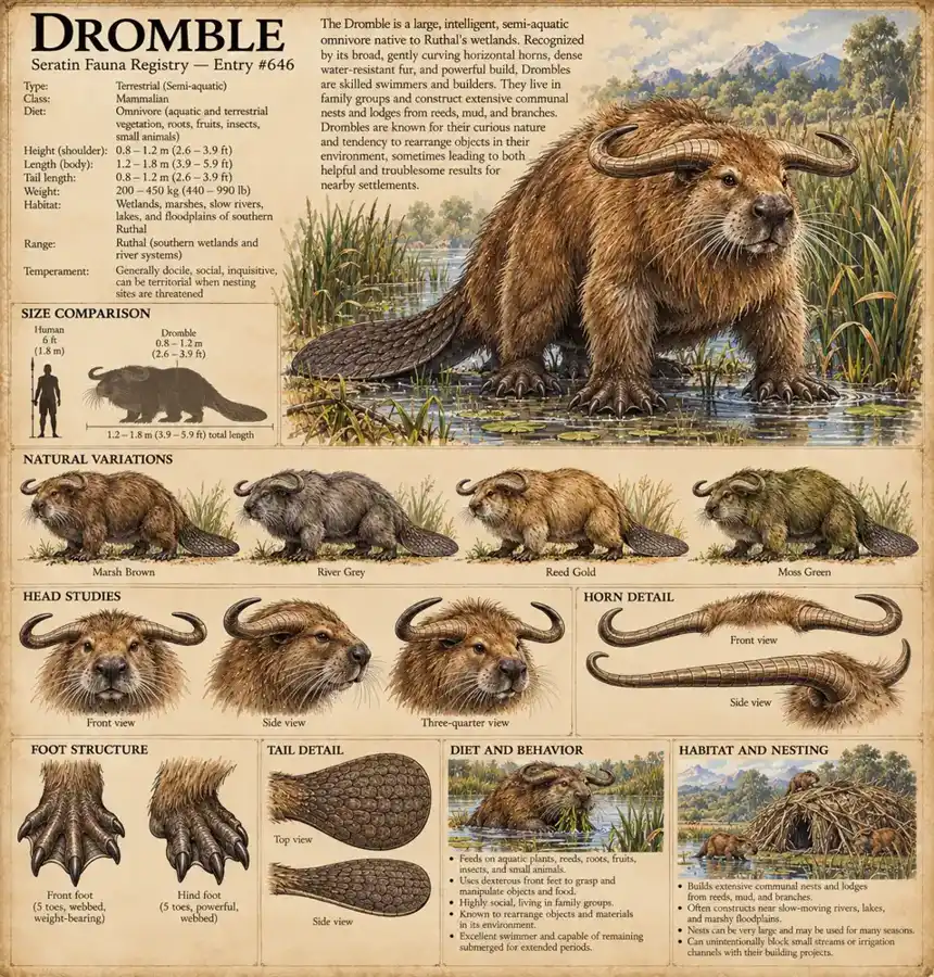 Dromble — Illustrated plate from the Volume III reference collection.
