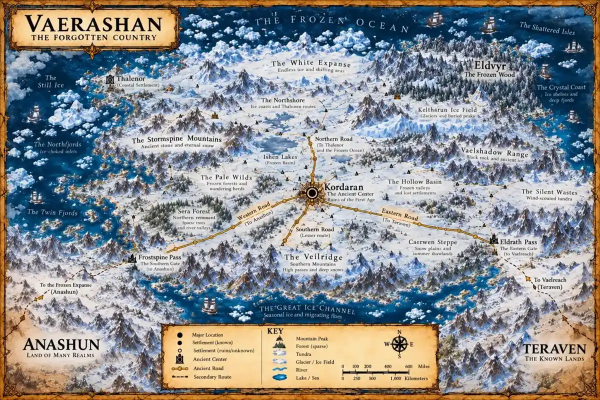 Vaerashan — the frozen north map