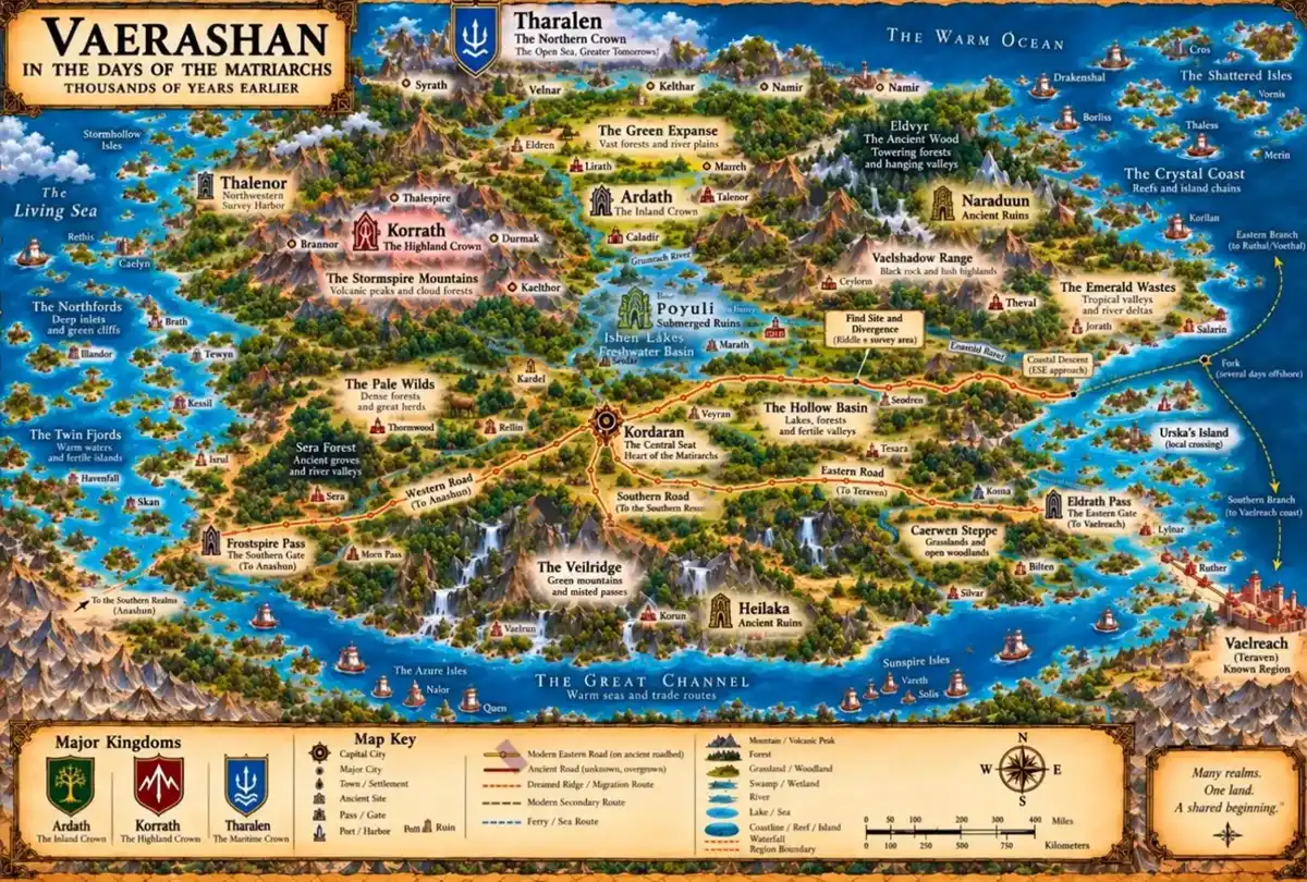 Vaerashan — the earlier lands map